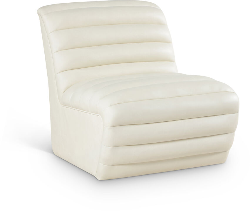 Meridian Furniture Vega Cream Vegan Leather Accent Chair