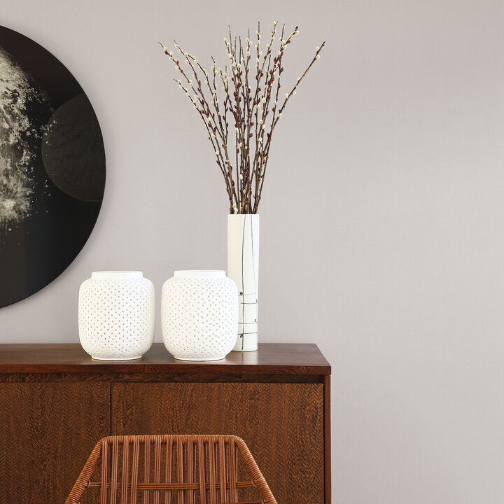 Meade White Fine Weave Wallpaper