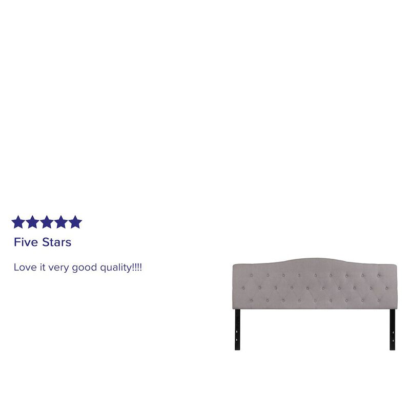 Flash Furniture Tufted Upholstered King Size Headboard in Light Gray Fabric image number 1