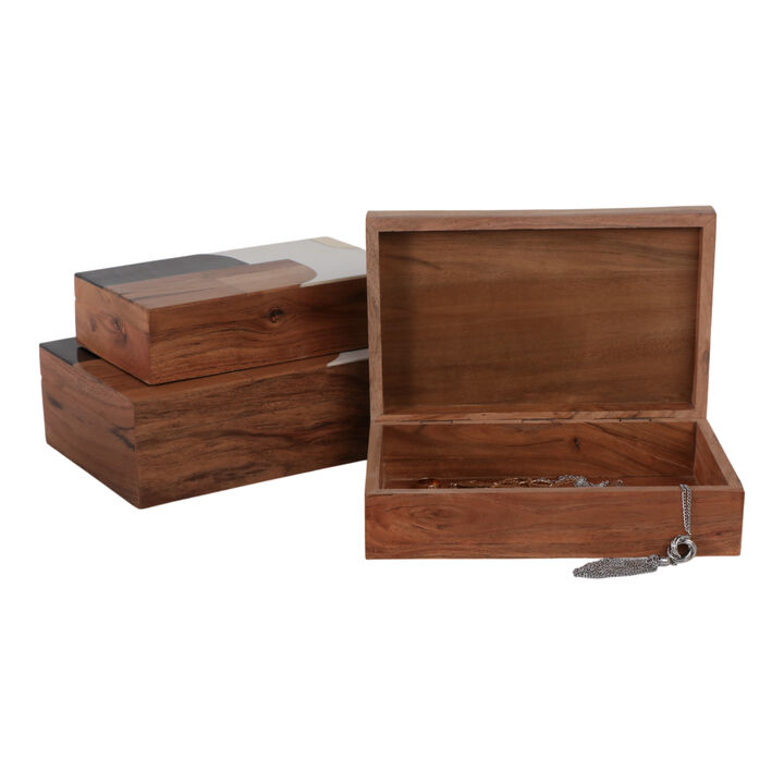 S/3 10/11/12" Mid-century Boxes, Multi