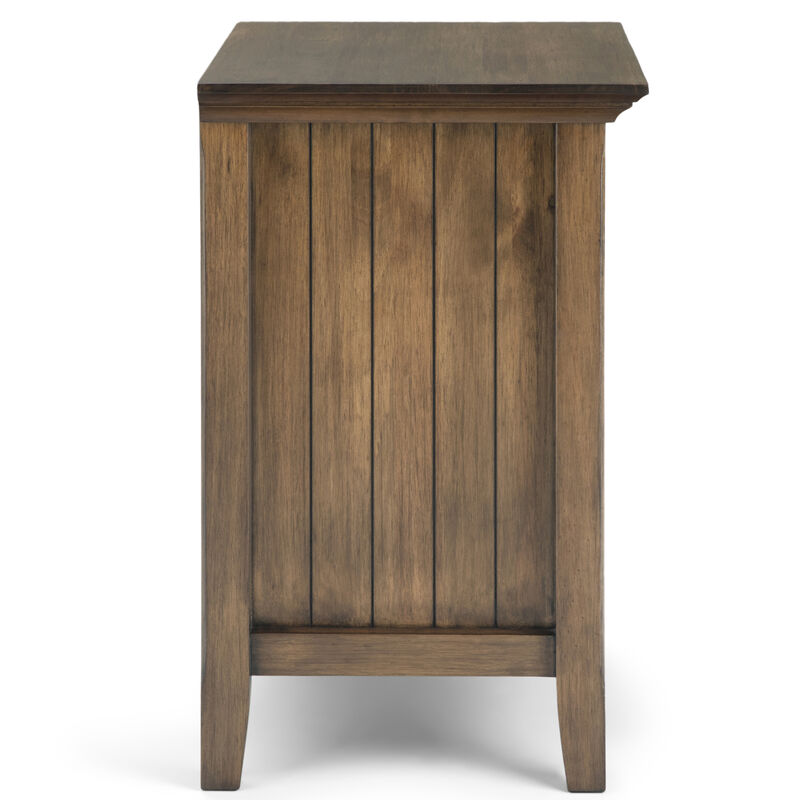 Acadian SOLID WOOD 24 inch Wide Transitional Bedside Nightstand Table in Rustic Natural Aged Brown