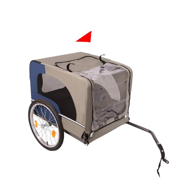 88LB Capacity Foldable Dog Bike Trailer &ndash; 2 Entrances & 20" Wheels for Easy Access