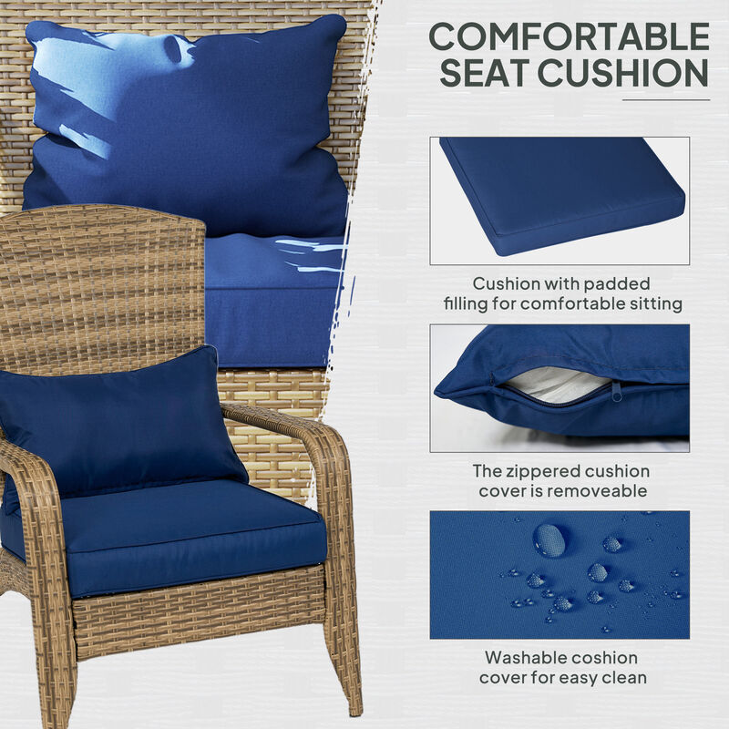 Hivvago Patio Adirondack Chair with Cushions and Curved Back image number 5