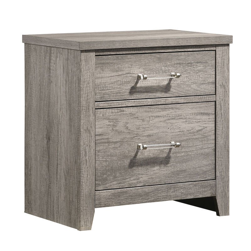 Kings Brand Furniture Harmony 2-Drawer Wooden Side End Table, Nightstand image number 3