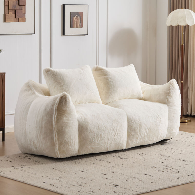 Whisen Giant Bean Bag Couch Ultra Soft Fluffy Loveseat Oversized Chase Lounge Chair with Pillows image number 1