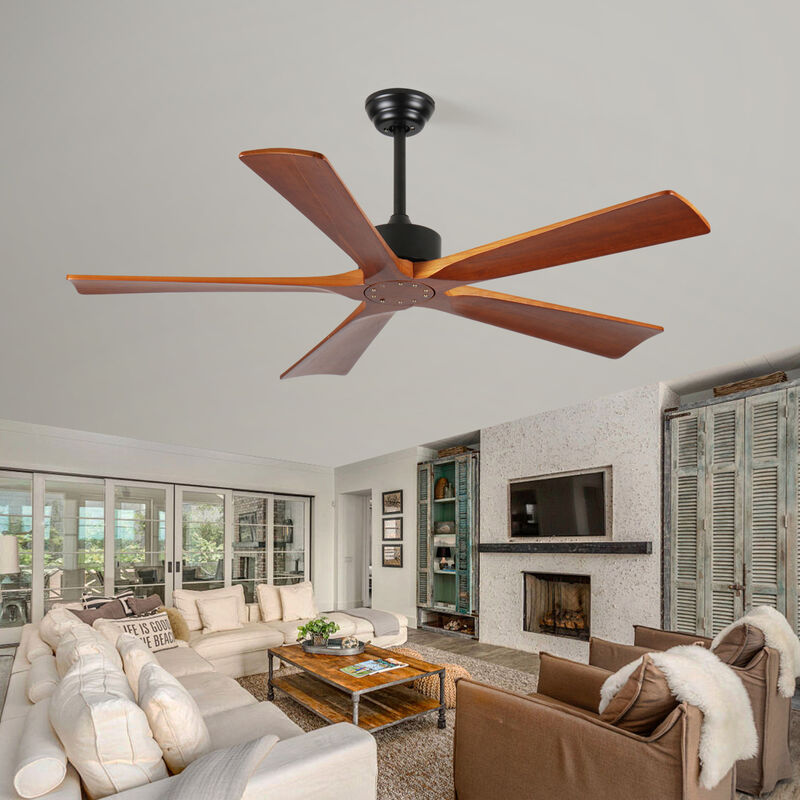 ELEMENT ACE 52 Inch 5-Blade DC Motor Ceiling Fan with Light and Remote, Quiet Reversible Operation for Indoor Outdoor Use in Patios, Living Rooms, Bedrooms, Offices image number 2