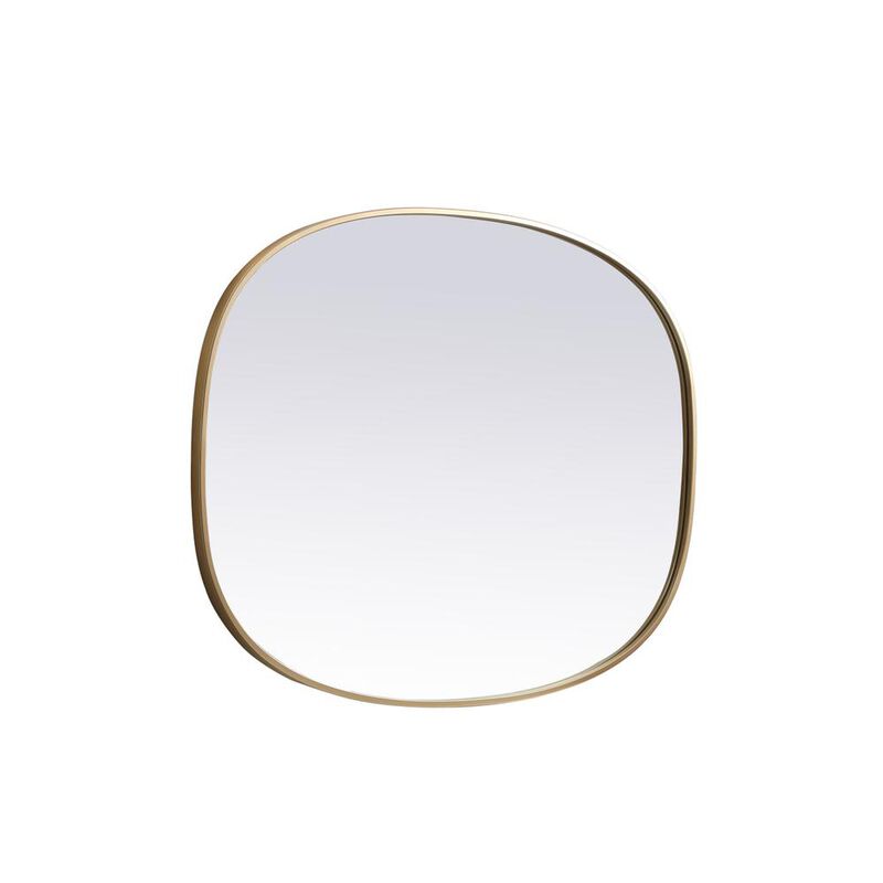 Elegant Decor Metal Frame Oval Mirror 30x40 Inch in Brass image number 3