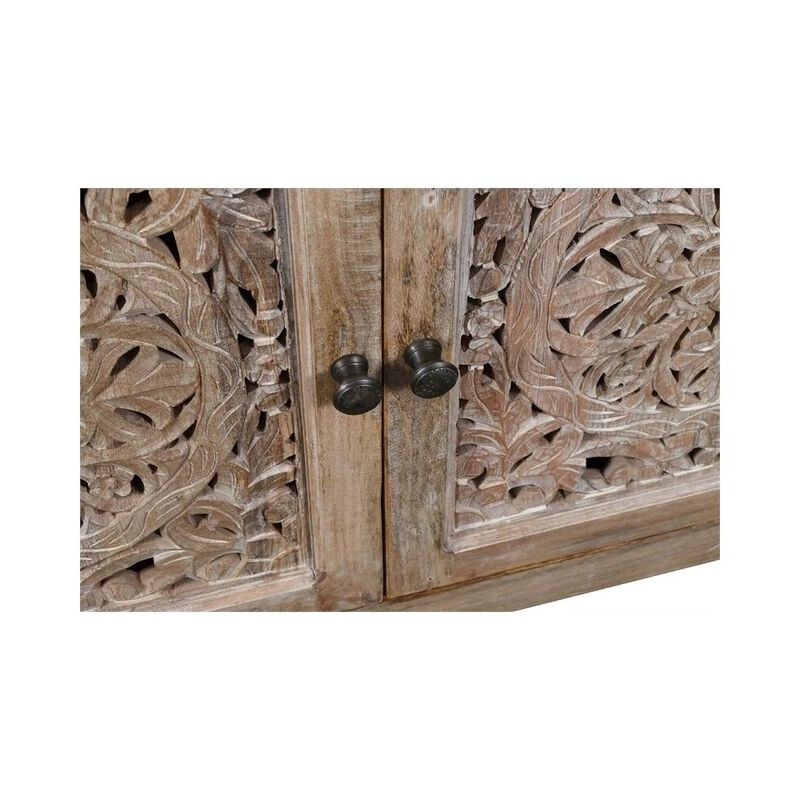 Alex Hamilton Weatherly 4-Door Media Cabinet in Natural