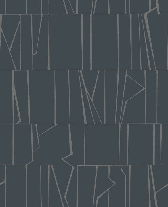 Huntington Indigo Geometric Stripe Wallpaper