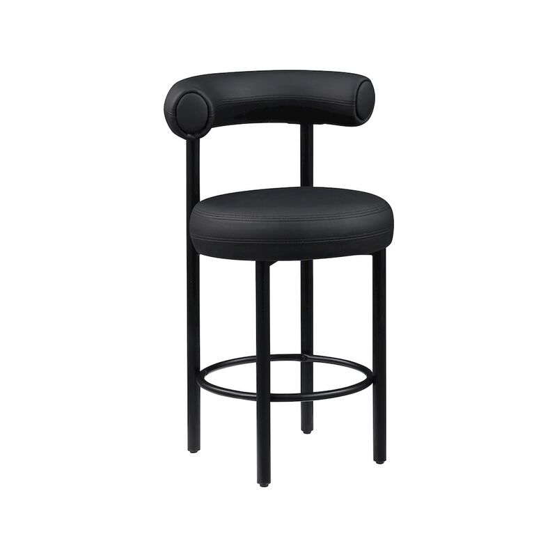 Meridian Furniture Bordeaux Vegan Leather Counter Stool, Set of 2