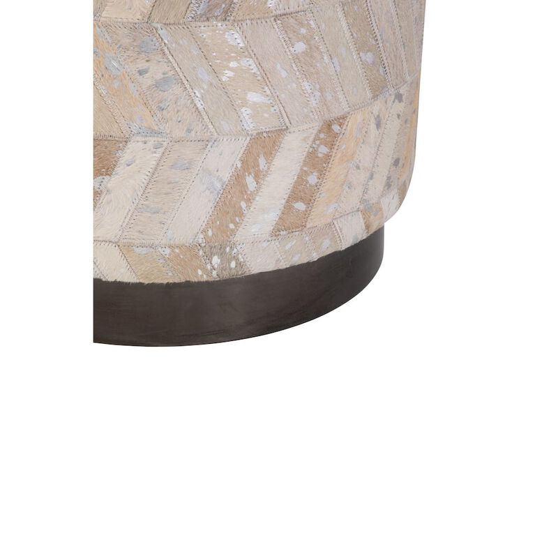 Carolina Chair & Table Handwoven Dionysus Silver Shevron Ottoman