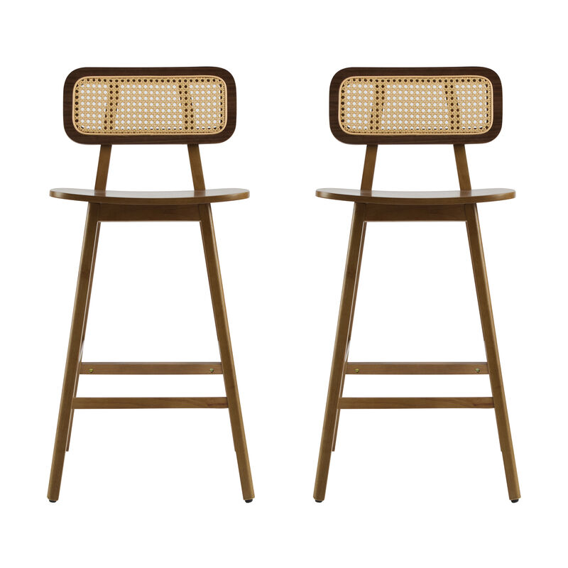 Merax 2 Pieces Wood Bar Stools Dining Chairs