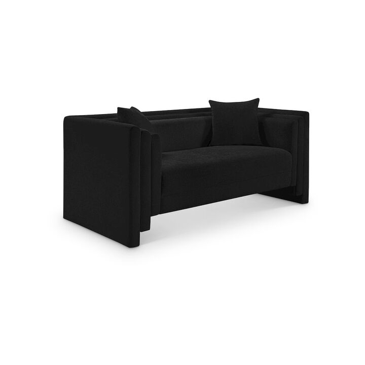 Meridian Furniture Everett Black Chenille Fabric Loveseat