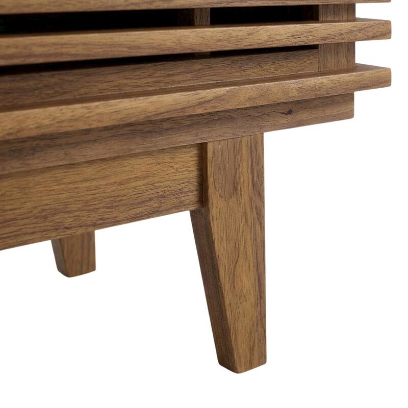 Brown wood TV stand with sleek design and sturdy construction image number 6