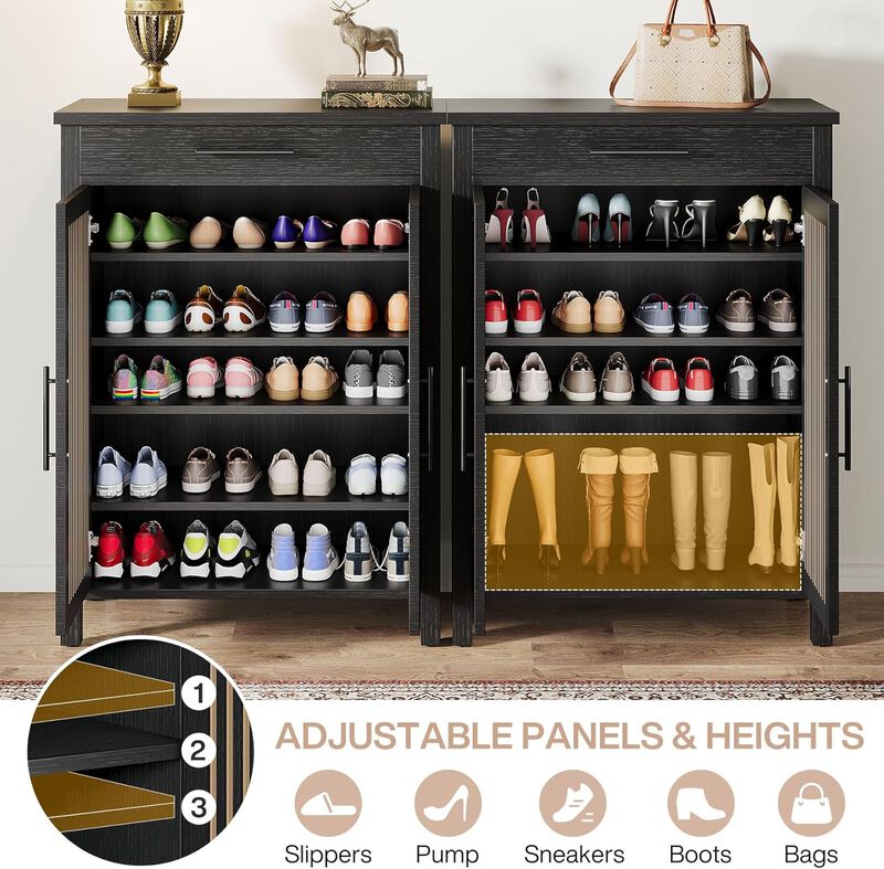 Space-Saving Shoe Storage Cabinet with Adjustable Shelves image number 2