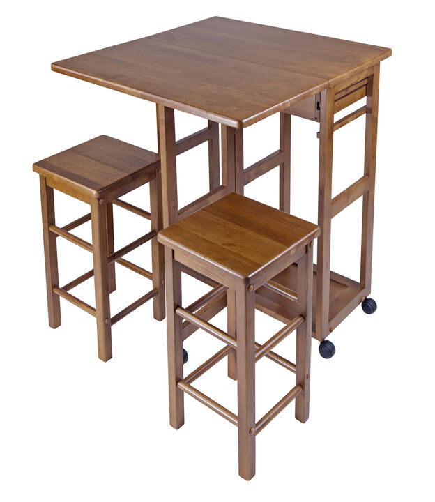 Winsome Space Saver With 2 Stools, Square