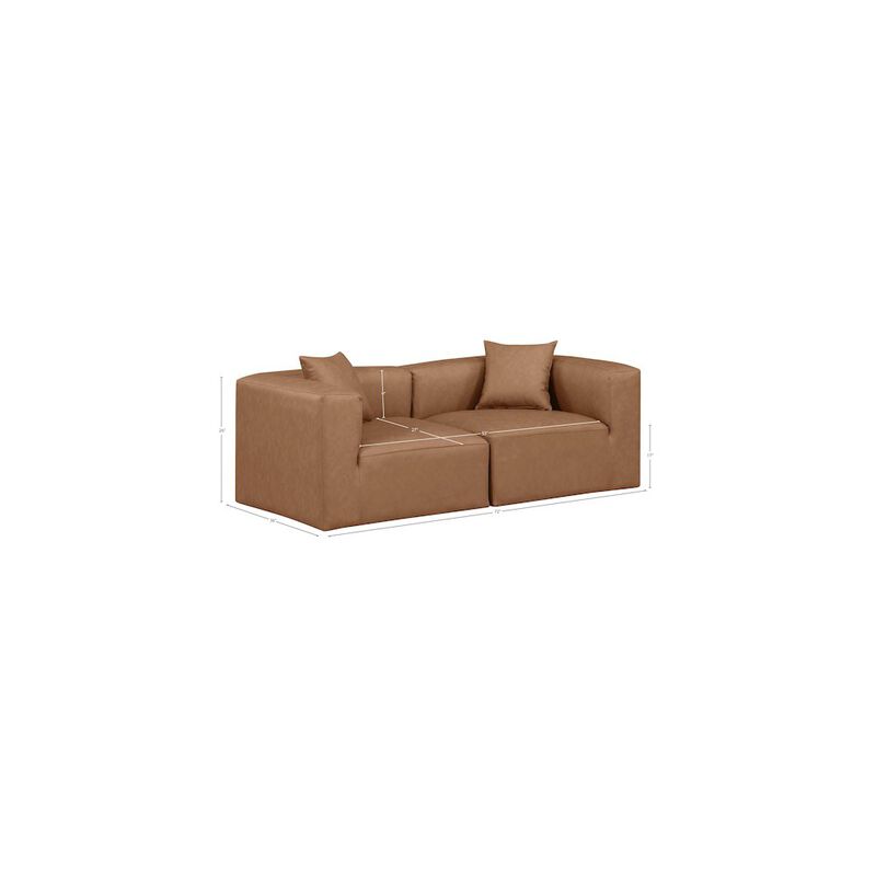 Meridian Furniture Cube Brown Vegan Leather Modular Sofa