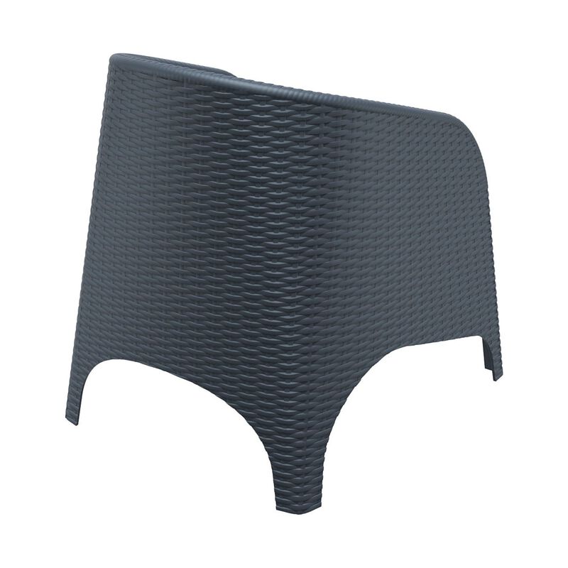 31.5" Gray Patio Wickerlook Stackable Dining Chair