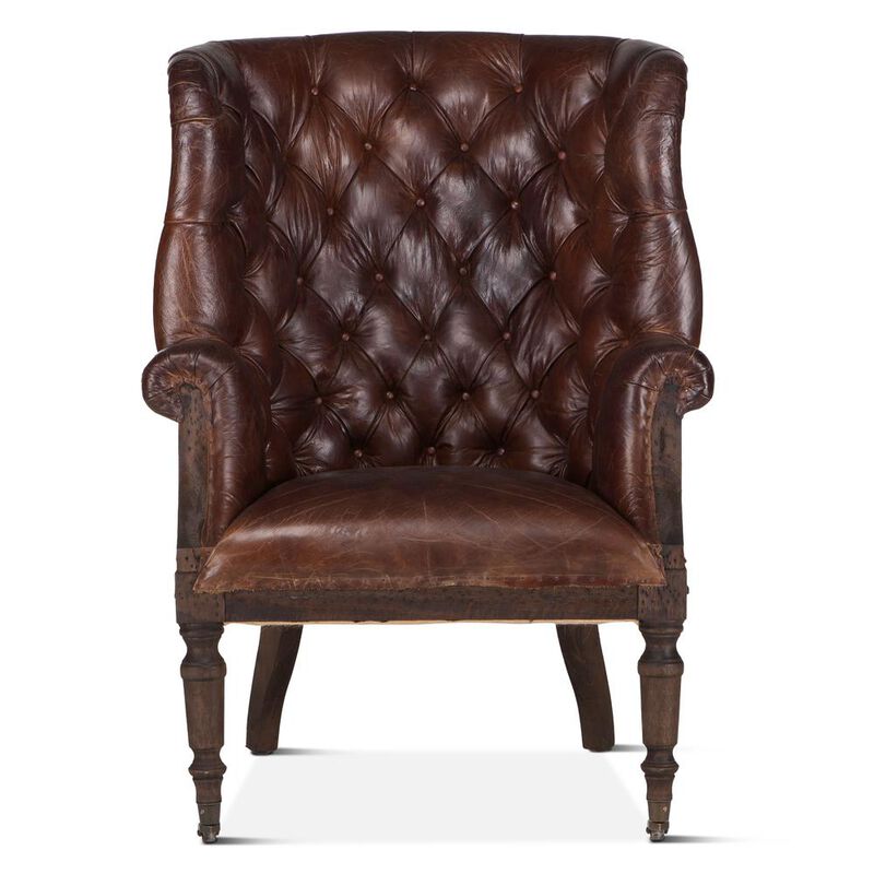 Belen Kox Armchair with Vintage Leather and Solid Wood Legs, Belen Kox
