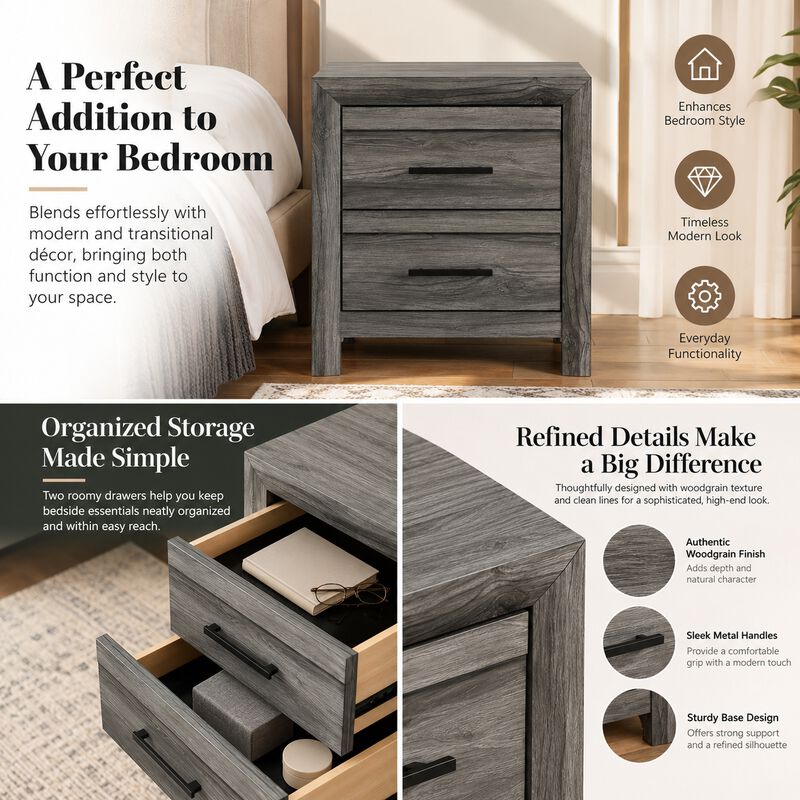 Norvessara 2-Drawer Nightstand image number 5