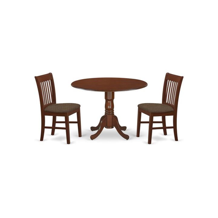 3 Pc small Kitchen Table set-round Kitchen Table and 2 Chairs