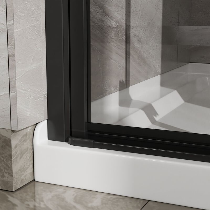 Adjustable Pivot Shower Door with Dual Magnetic Closure and 5-Layer Base