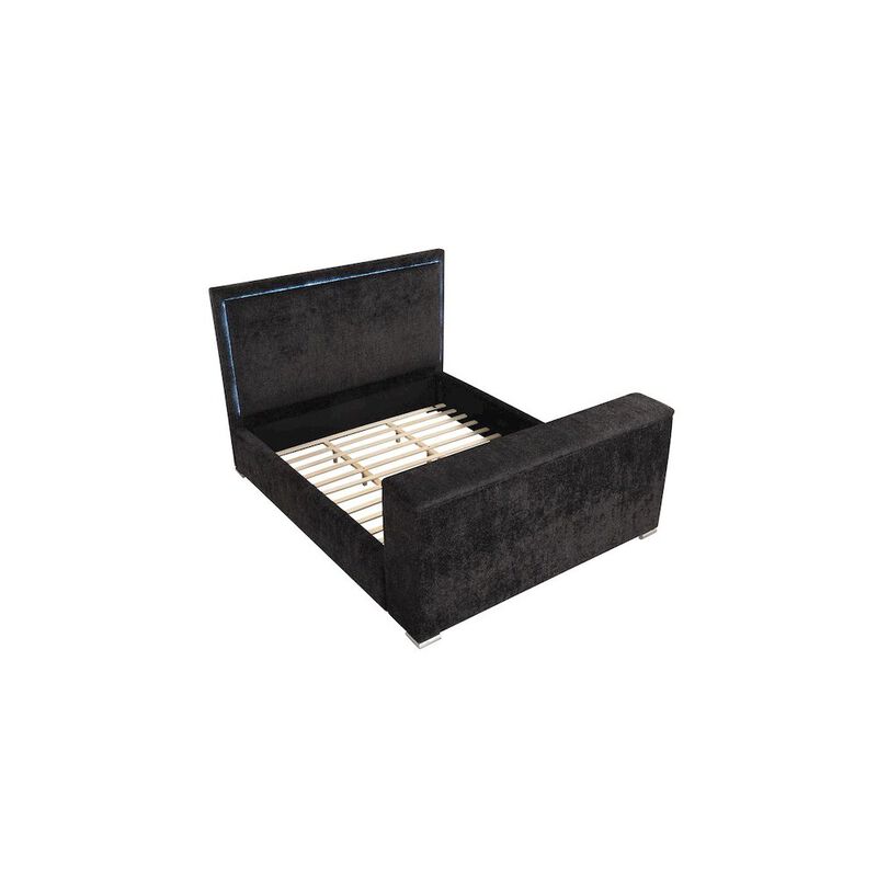 Best Master Furniture Modern Upholstered Bed Frame with Hidden TV Lift Storage, California King, Black image number 3