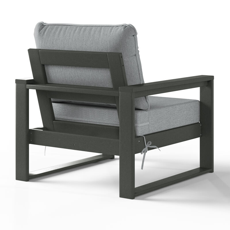 WestinTrends Outdoor Modern 3-Piece HDPE Patio Sofa Set with Side Table image number 3