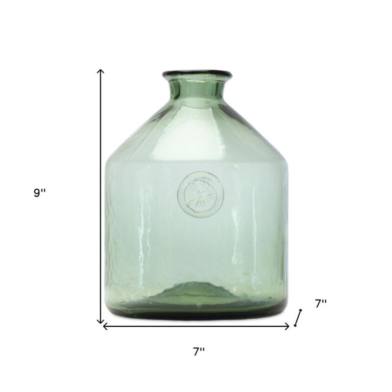 Hivvago 9 Inch Sage Green Cylinder Glass Table Vase
