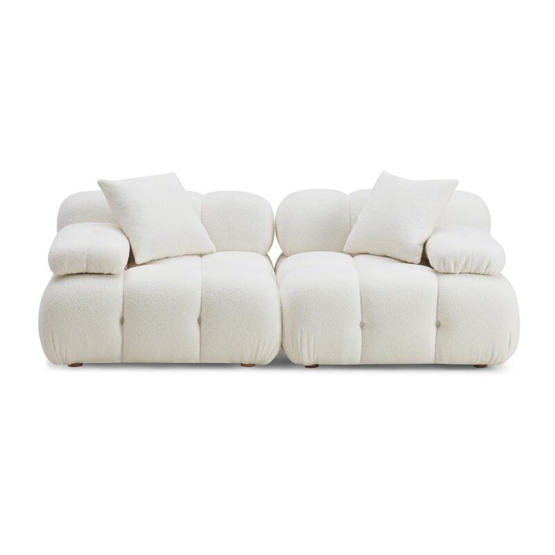 Casafoyer Calliope Cream Vegan Shearling Modular Loveseat image number 1
