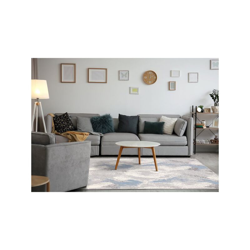 Novelle Home Functional Style Blue White Grey Abstract Rug, 4'7 x 6'7, 4'7 x 6'7 image number 5