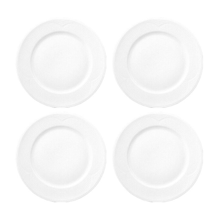 Saturn dia.6.25" Round White Porcelain Plate (Set of 4)