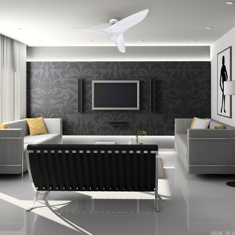 52 in. White Reversible 6-Speed Ceiling Fan with Remote without Light