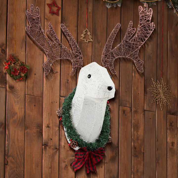 Lighted Christmas Reindeer Head Wall Decor for Indoor Display