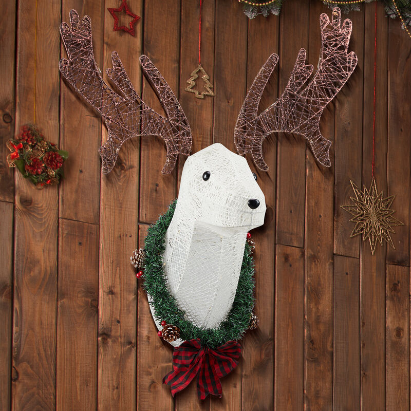Lighted Christmas Reindeer Head Wall Decor for Indoor Display