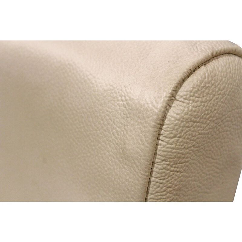 Wendy Arm Chair in Ivory Leather 2-Piece Set