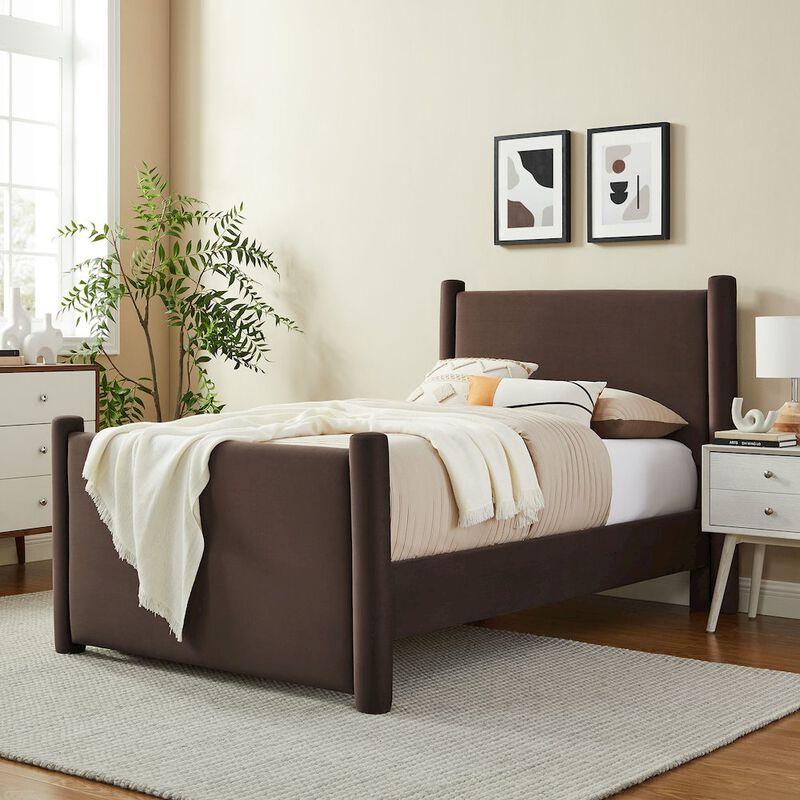 Modway Rael Performance Velvet Twin Platform Bed image number 7