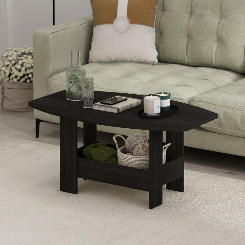 Simple Design Coffee Table with Storage Compartment, Espresso
