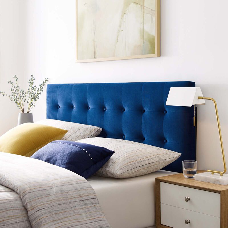 Emily Biscuit Tufted Performance Velvet Full Headboard image number 1