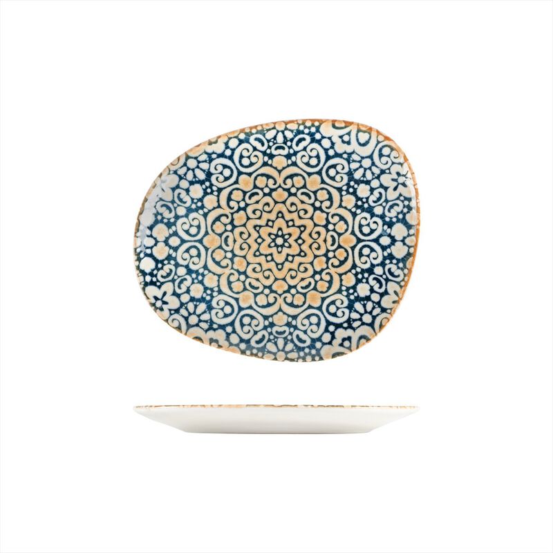 Alhambra 9.5" x 7.5" Organic Decorated Porcelain Plate (Set of 4)