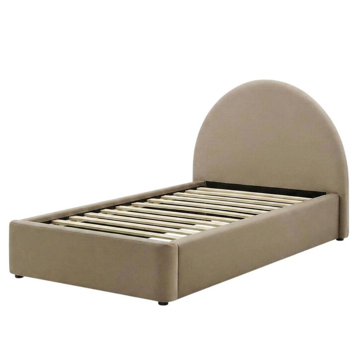 Performance Velvet Platform Bed, Alabaster