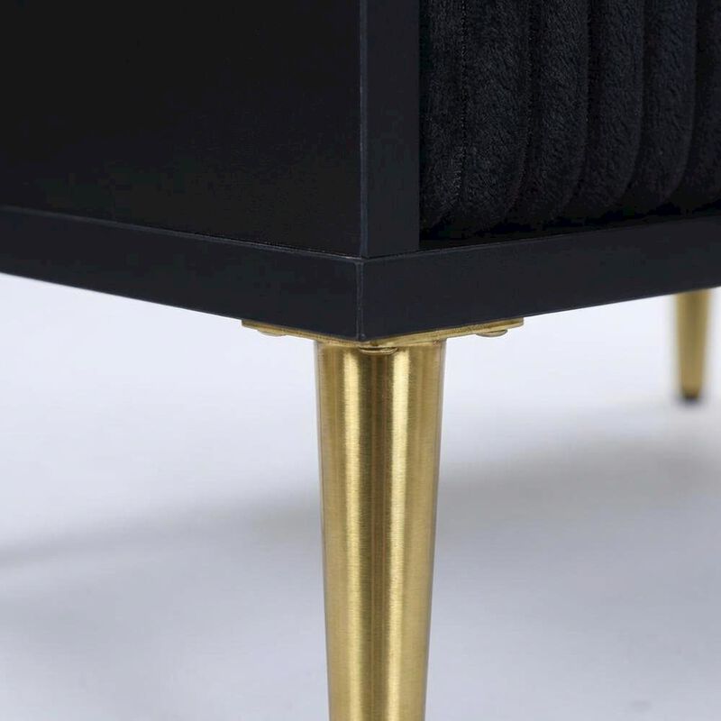 Nightstand with Modern Design and Center Drawer Glide Mechanism image number 4