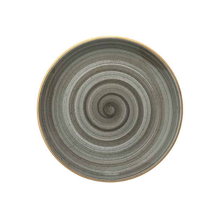 Space dia.6.75" Round Grey Porcelain Plate (Set of 4)