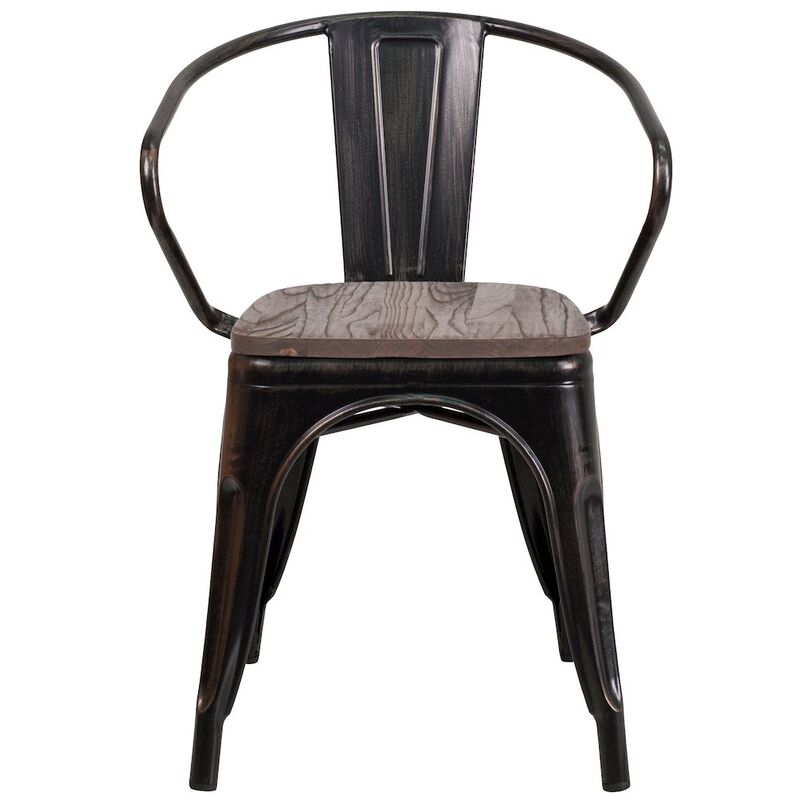 Metal/Wood Colorful Restaurant Chairs image number 6