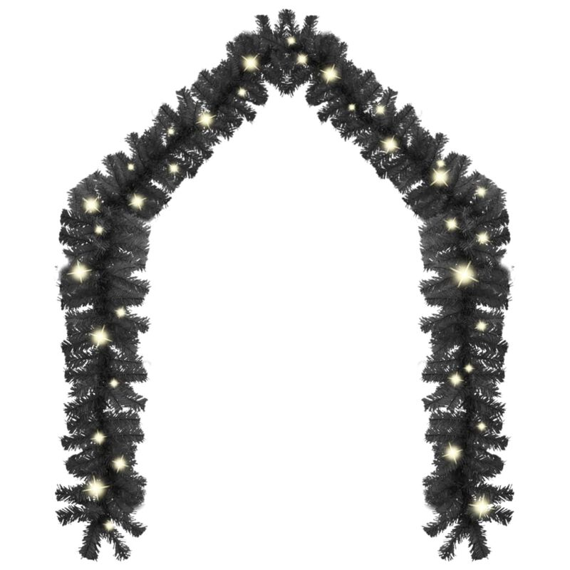 vidaXL Christmas Garland with LED Lights 787.4" Black image number 0