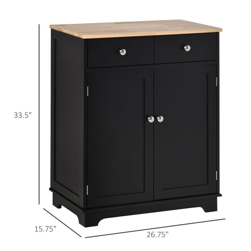 Black Dining Storage: 2-Door Sideboard Buffet Cabinet with Drawers
