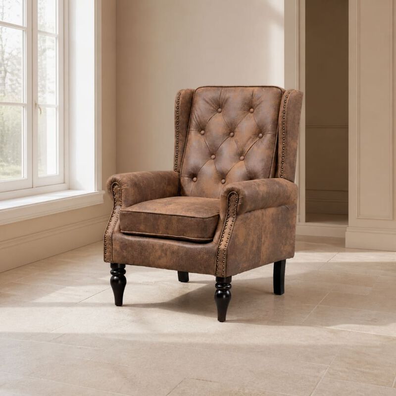 GOODSILO Modern Wood Frame Upholstered Armchair Comfortable Accent Lounge Chair for Living Room Bedroom Small Space Use image number 2