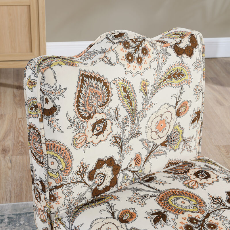 Merax Floral Dining Chair with Soft Seat Cushion and Backrest