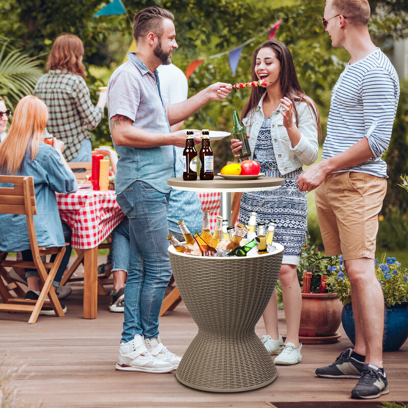 Outdoor Ice Bar Table &ndash; 8-Gallon Cooler Table for Patio, Deck, and Backyard image number 9