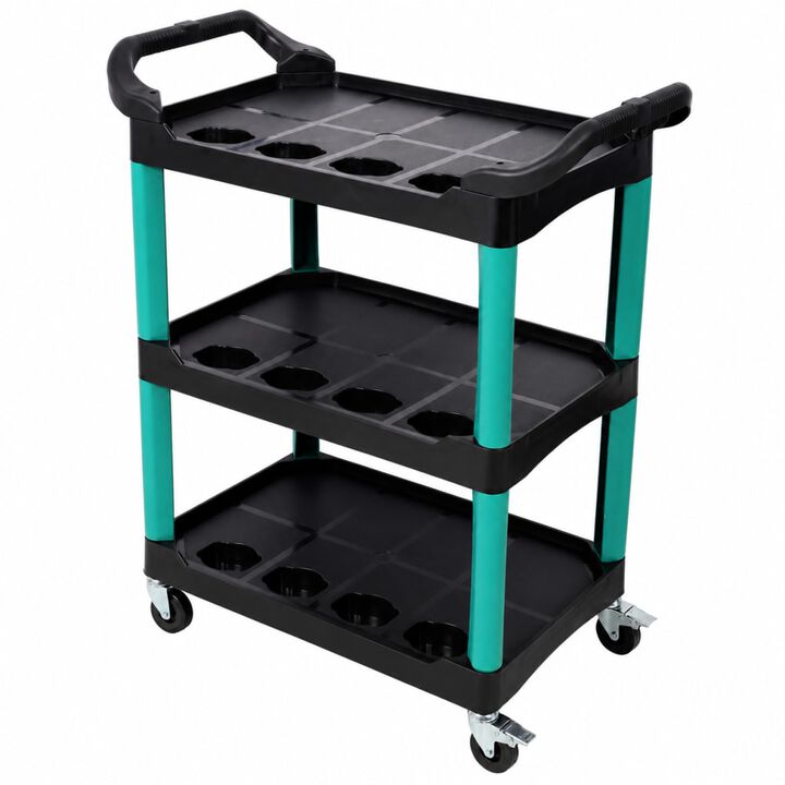 ELEMENT ACE 3 Tier Rolling Heavy Duty Utility Cart Multi-Purpose Storage Organizer for Auto Detailing, Garage, Workshop, Repair Shop Tool Organization